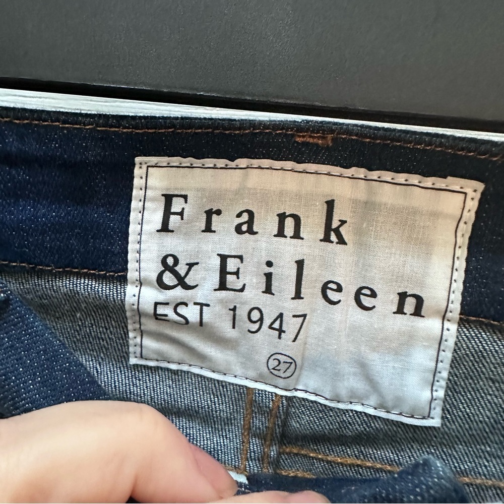 NWT Frank & Eileen dark blue Flannigan jeans 27 flare high rise - Picture 3 of 10